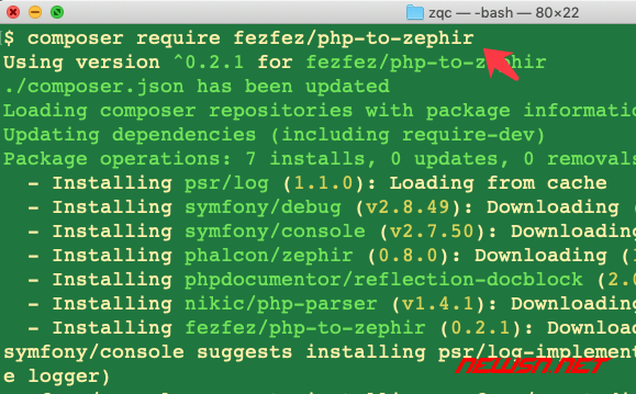 zephir 代码转换，php 代码如何自动转化为 zephir 代码 ? - composer-require